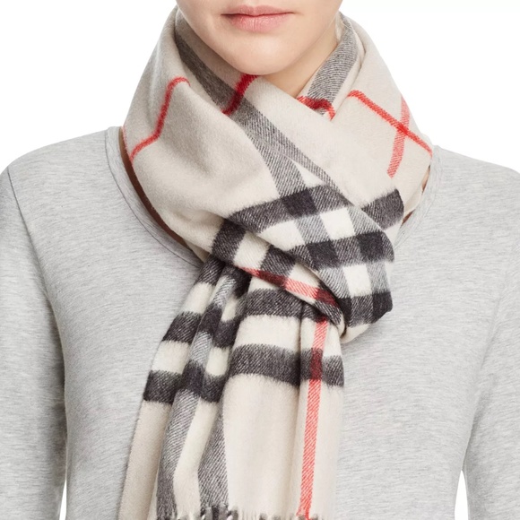 Burberry | Classic Check Cashmere Scarf | Stone - Picture 1 of 7